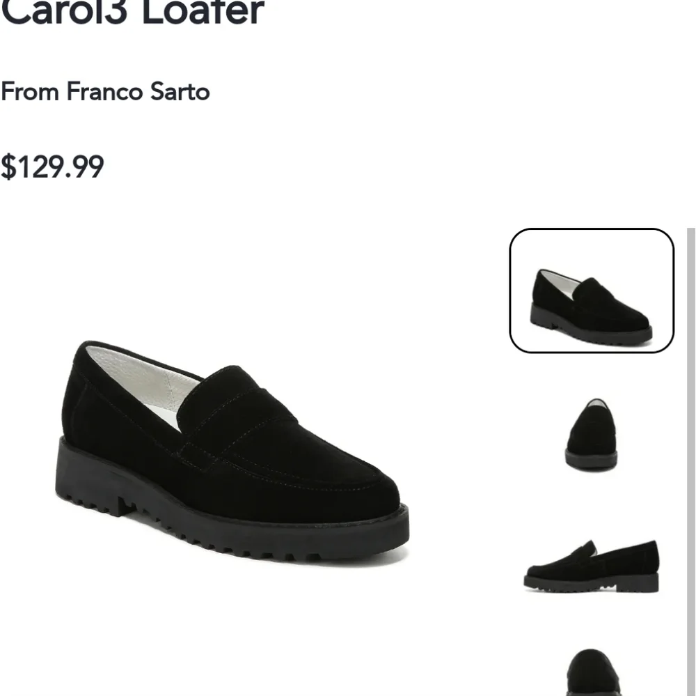 NWOT Franco Sarto Carol 3 Genuine Suede Loafers in Black Sz. 9.5 - Picture 13 of 13